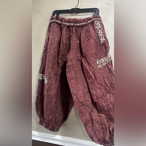 Anthropologie Embroidered Parachute Pants - Picture 7 of 9